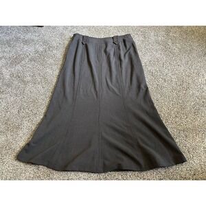 Dressbarn Women's Size S‎ Grey A-Line Midi Skirt Fit And Flare Side Zip(A47)